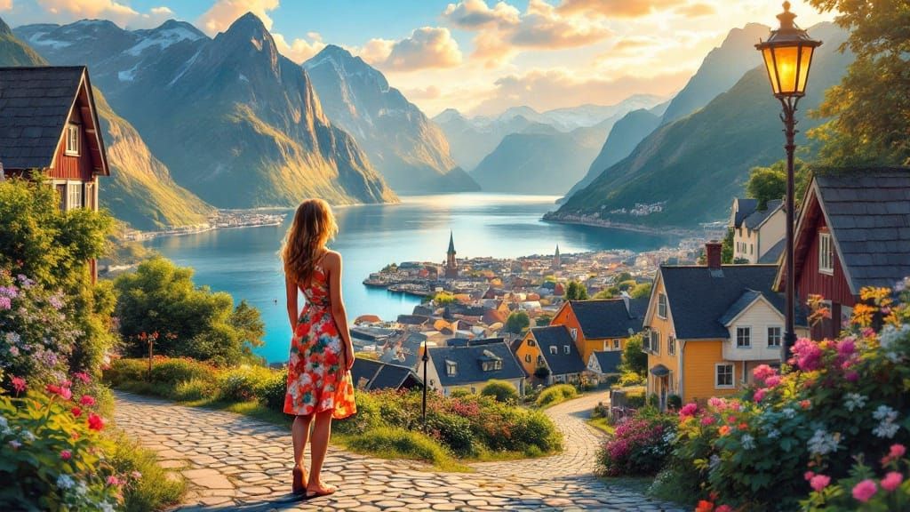 Bergen, Norway: Romantic Landscape Painting