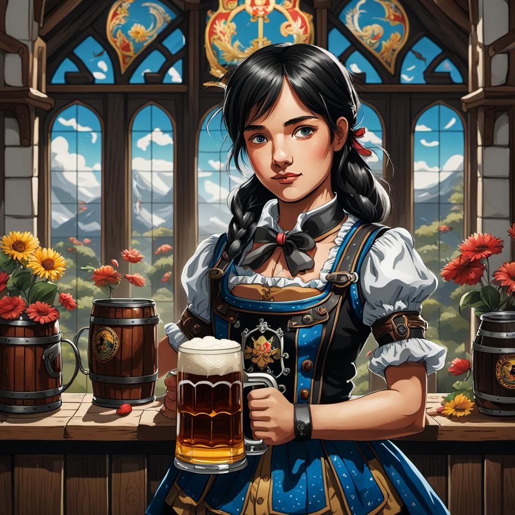 Oktoberfest AI Interpretation: Festive German Beer Festival
