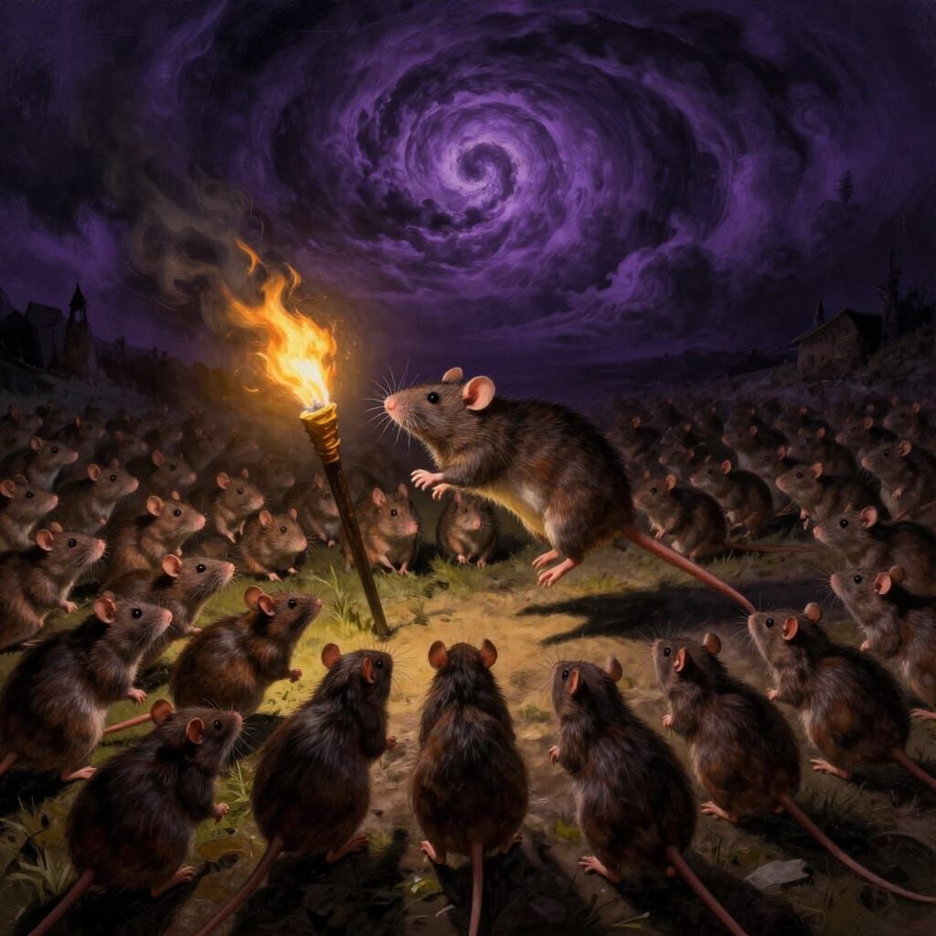 Epic Rodent Army Rallies Under Stormy Skies