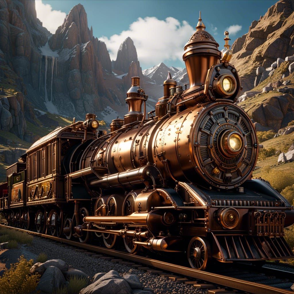 Steampunk Train 3D Render in Unreal Engine