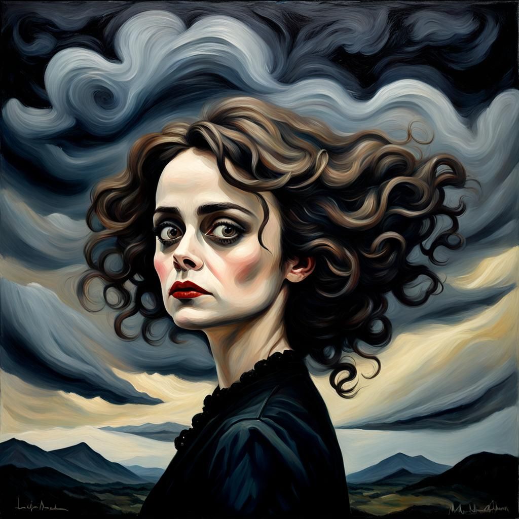 Dramatic Portrait in Expressionist Impasto Style