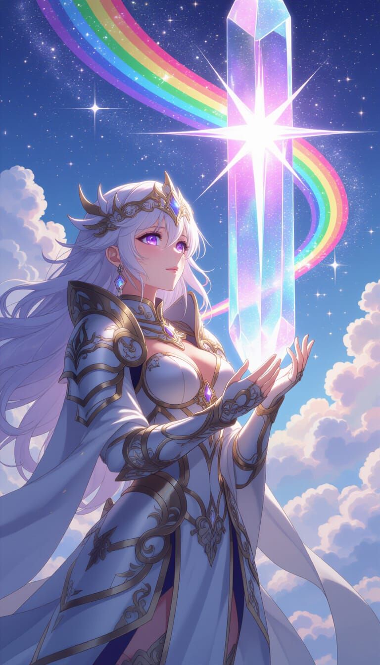 Celestial Dragon-Woman in Anime Key Visual Style