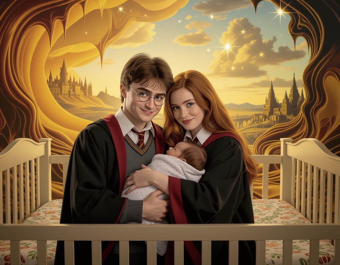 Harry Potter Family Portrait in Surreal Style