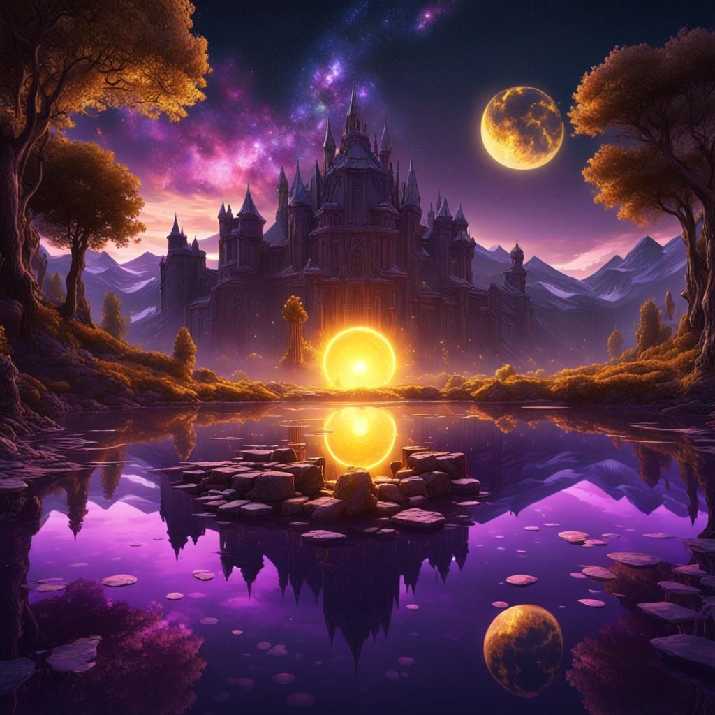 Cosmic Reflection: Universe Mirrored on a Lake