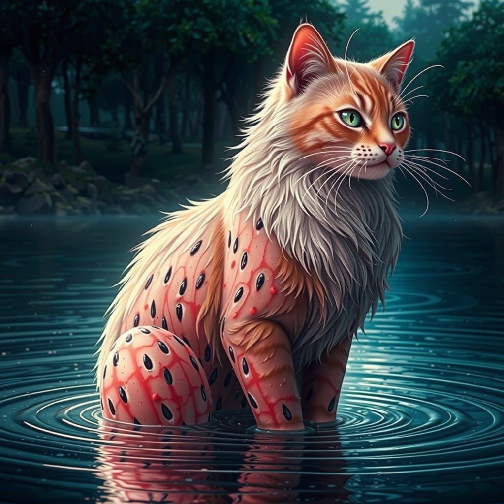 Whimsical Watermelon Scene in Cinematic Style