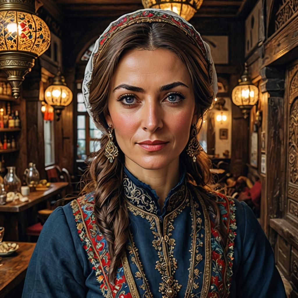 Elegant Turkish Inn Owner in 17th Century