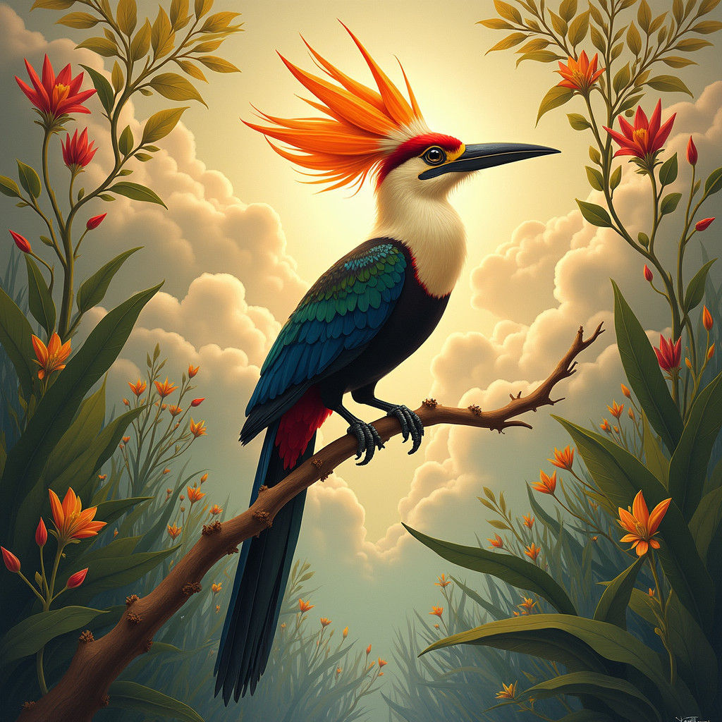 Bird of Paradise in Divine Garden Setting