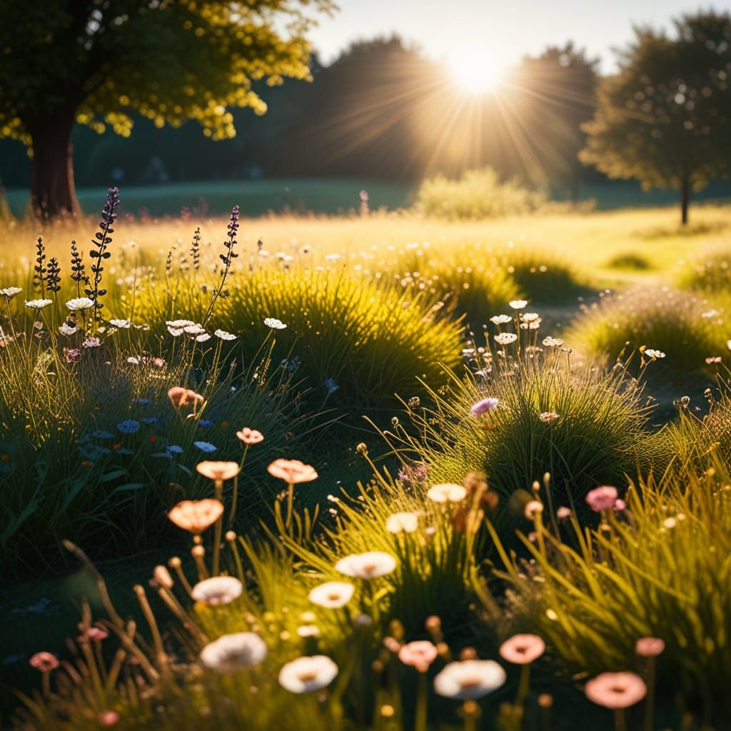 Giant's Shadow Over Sunlit Meadow: National Geographic Style