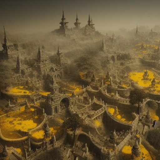 Epic Black Desert Under Yellow Haze
