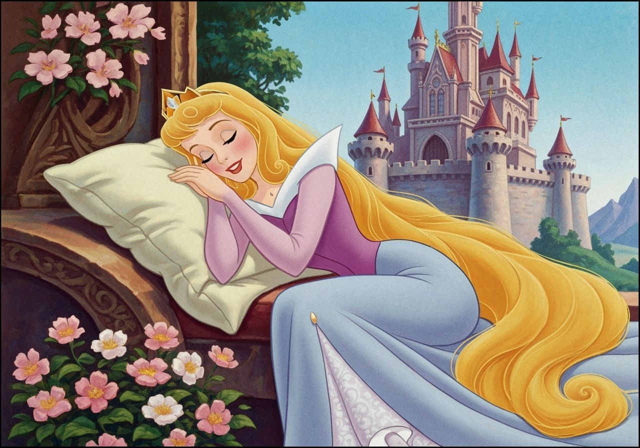 Sleeping Beauty Fairytale Illustration