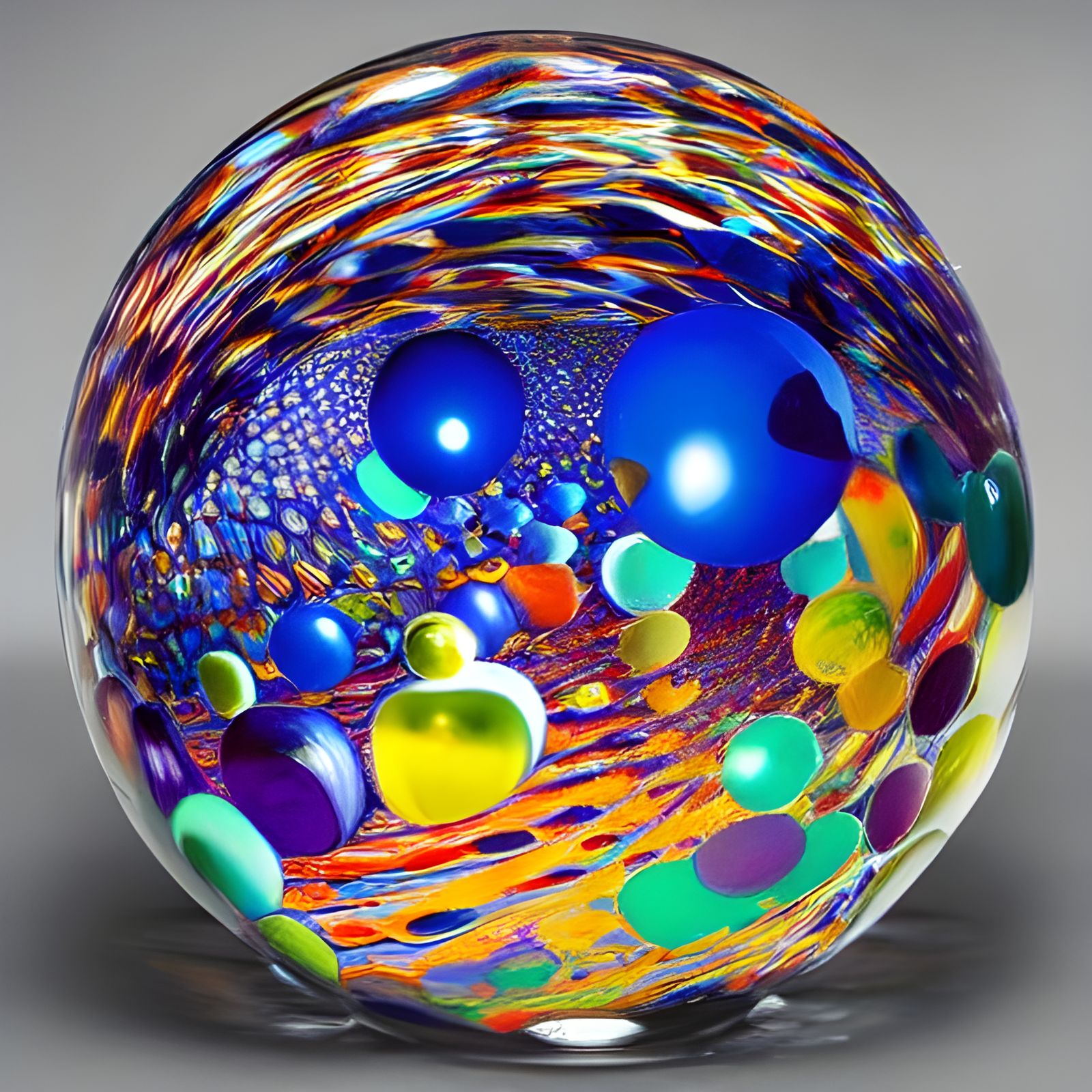 Encased Objects in Large Glass Marbles