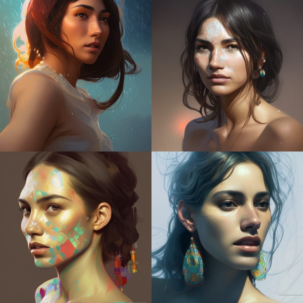 Mexican Woman Portrait in Hyperdetailed Digital Art