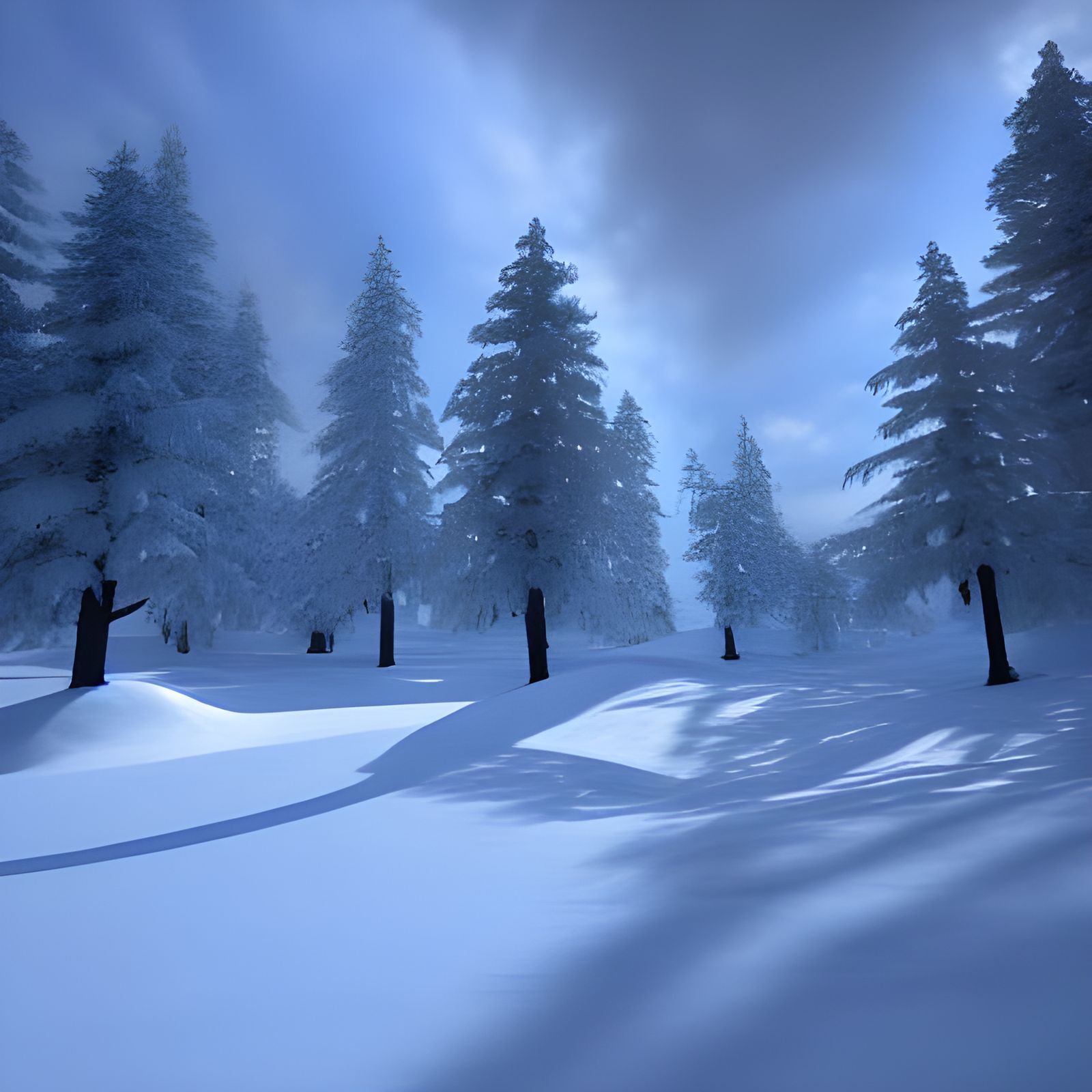 Stunning Winter Wonderland with 3D Shading