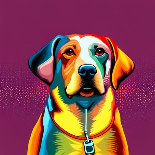 Gangster Dog in Pop Art Style, Digital 8K