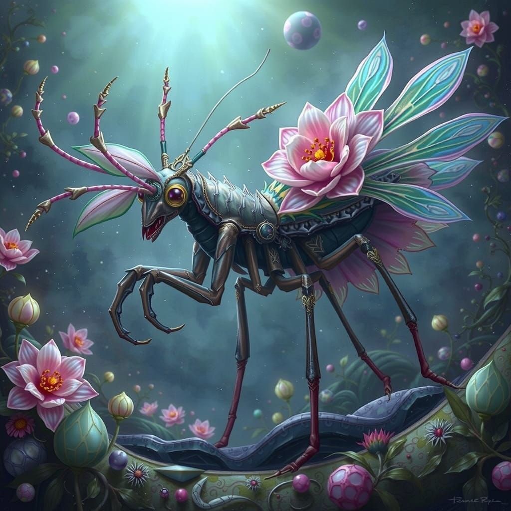 Whimsical Exoplanet Creature in Fairy Punk Style