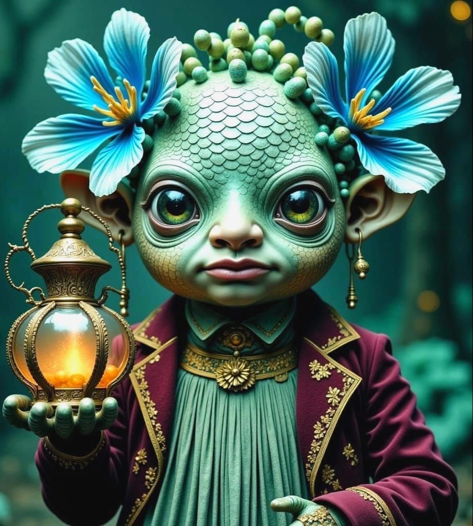 Surreal Fish Creature in Mystical Underwater Realm