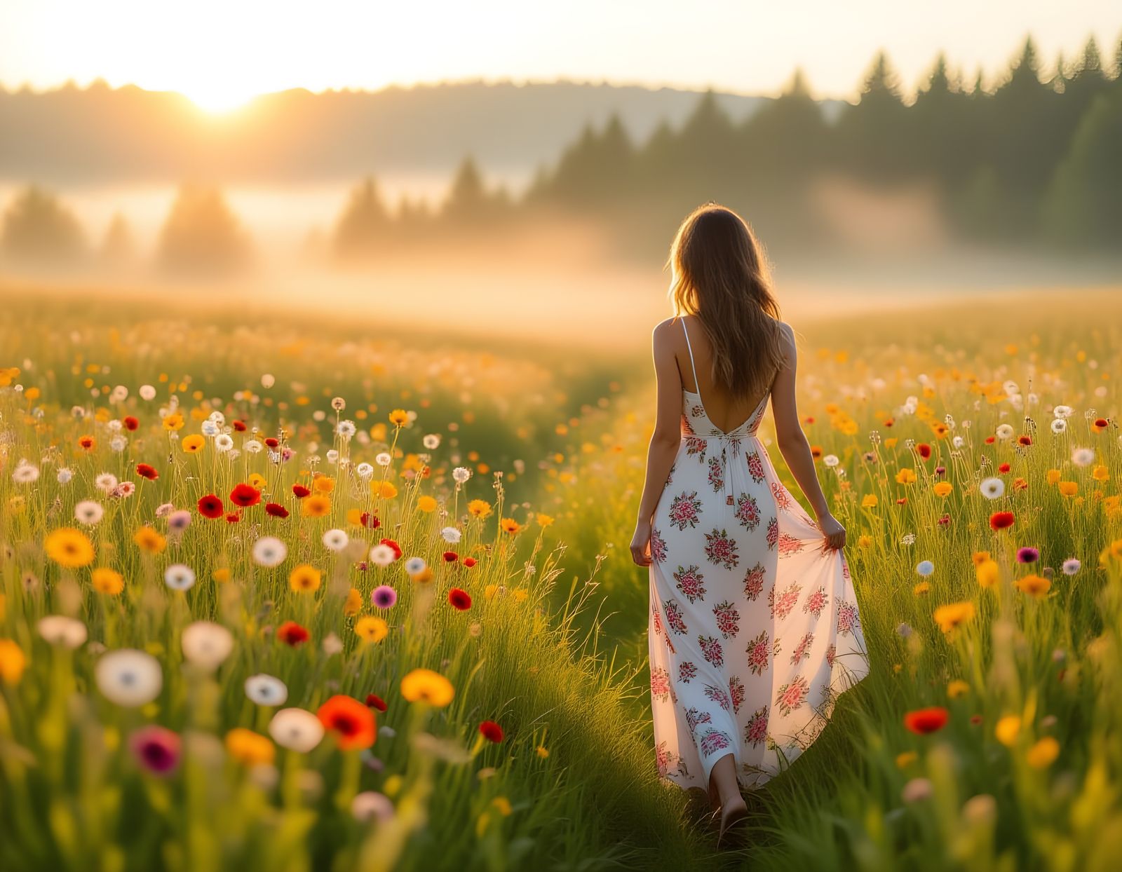 August Forest in Predawn Haze: Hyperrealistic Photography