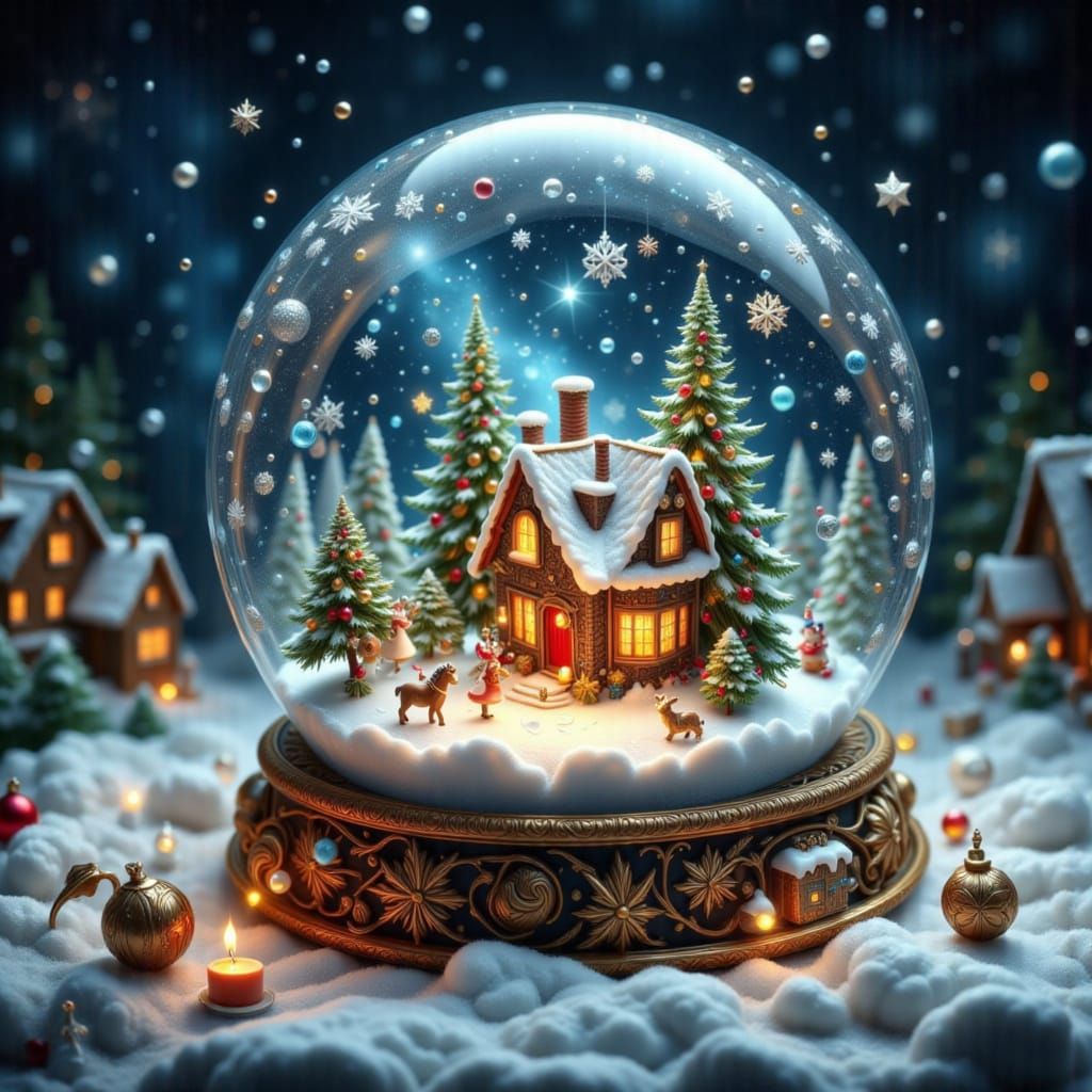 Magical Christmas Snowglobes with Swirling Snowflakes