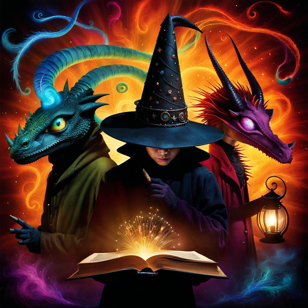 Whimsical Wizardry: A Gothic-Punk Fairytale Scene