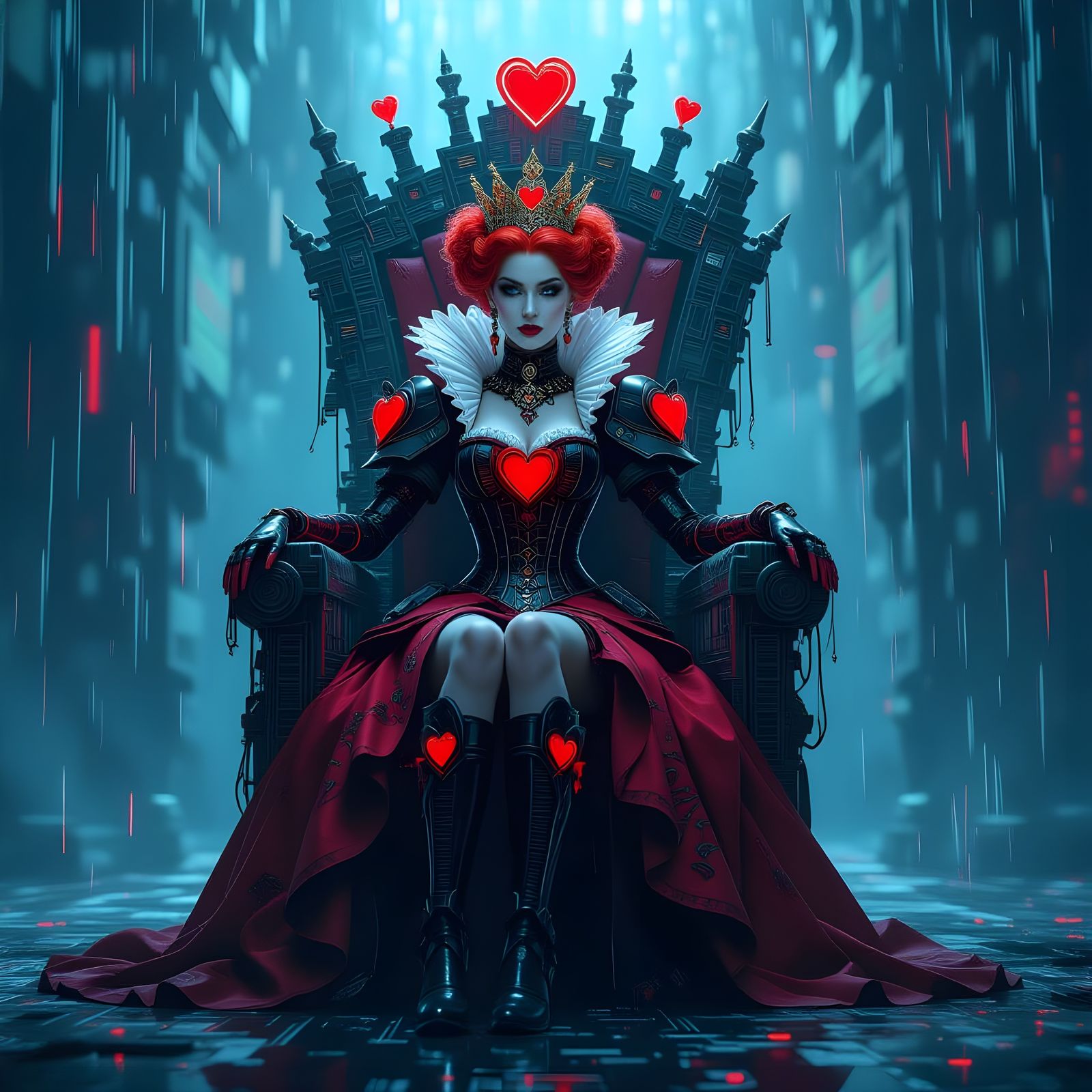 Cyberpunk Empress With Heart Crown