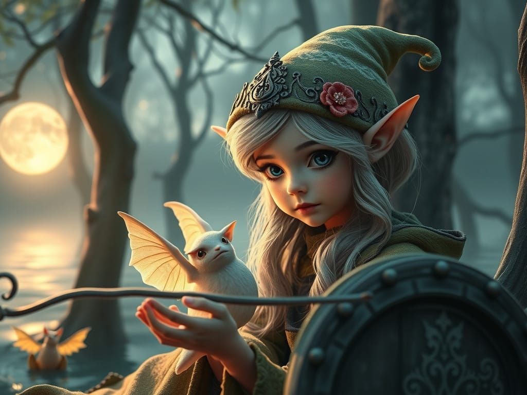 Little Elf in Enchanted Forest