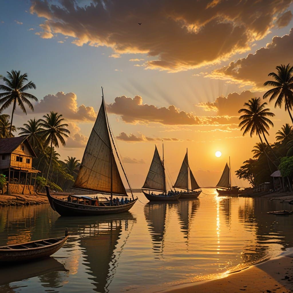 Zanzibar Coast: Hyperrealistic Fantasy Oil Painting