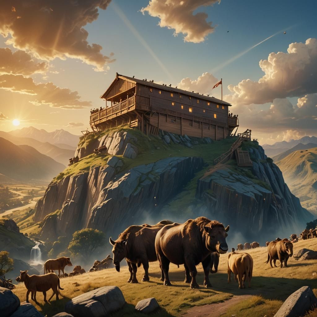 Majestic Noah's Ark in Golden Light