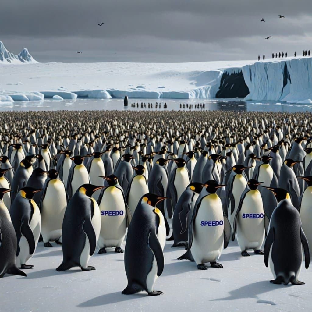 Penguins Watch Orcas in Dreamlike Pixar Style