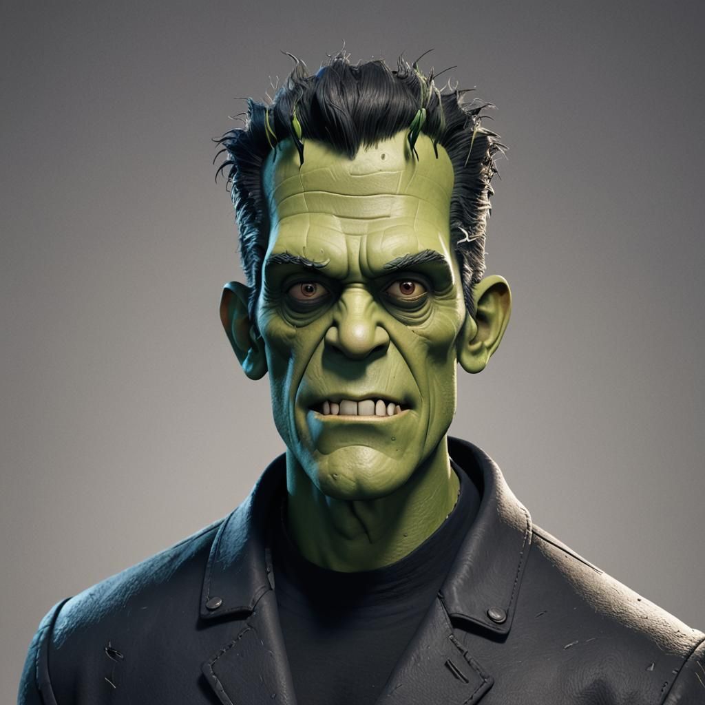 Frankenstein: Pixar-Style 3D Digital Art