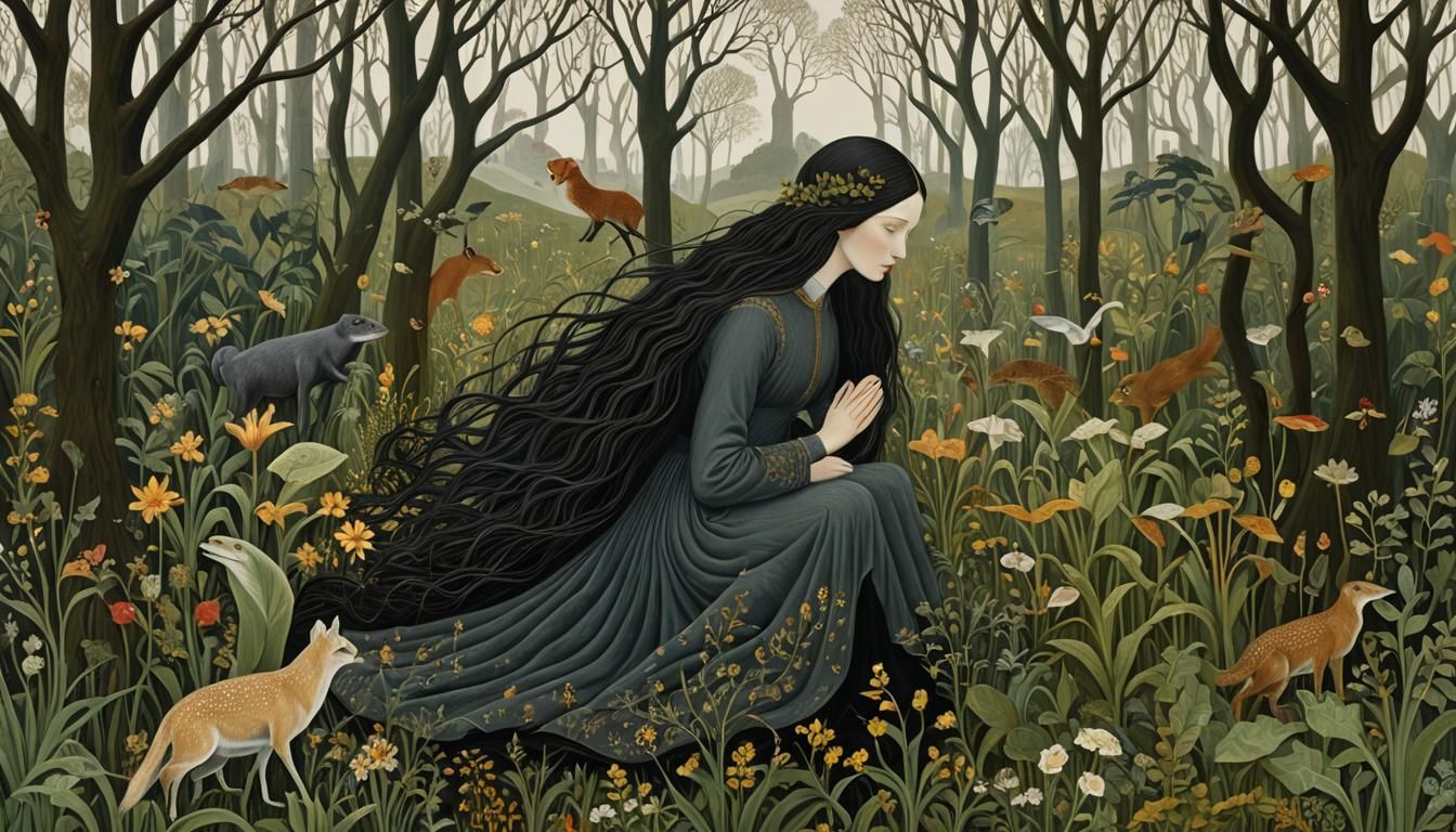 Mythological Creatures in Dreamlike Digital Art Collage