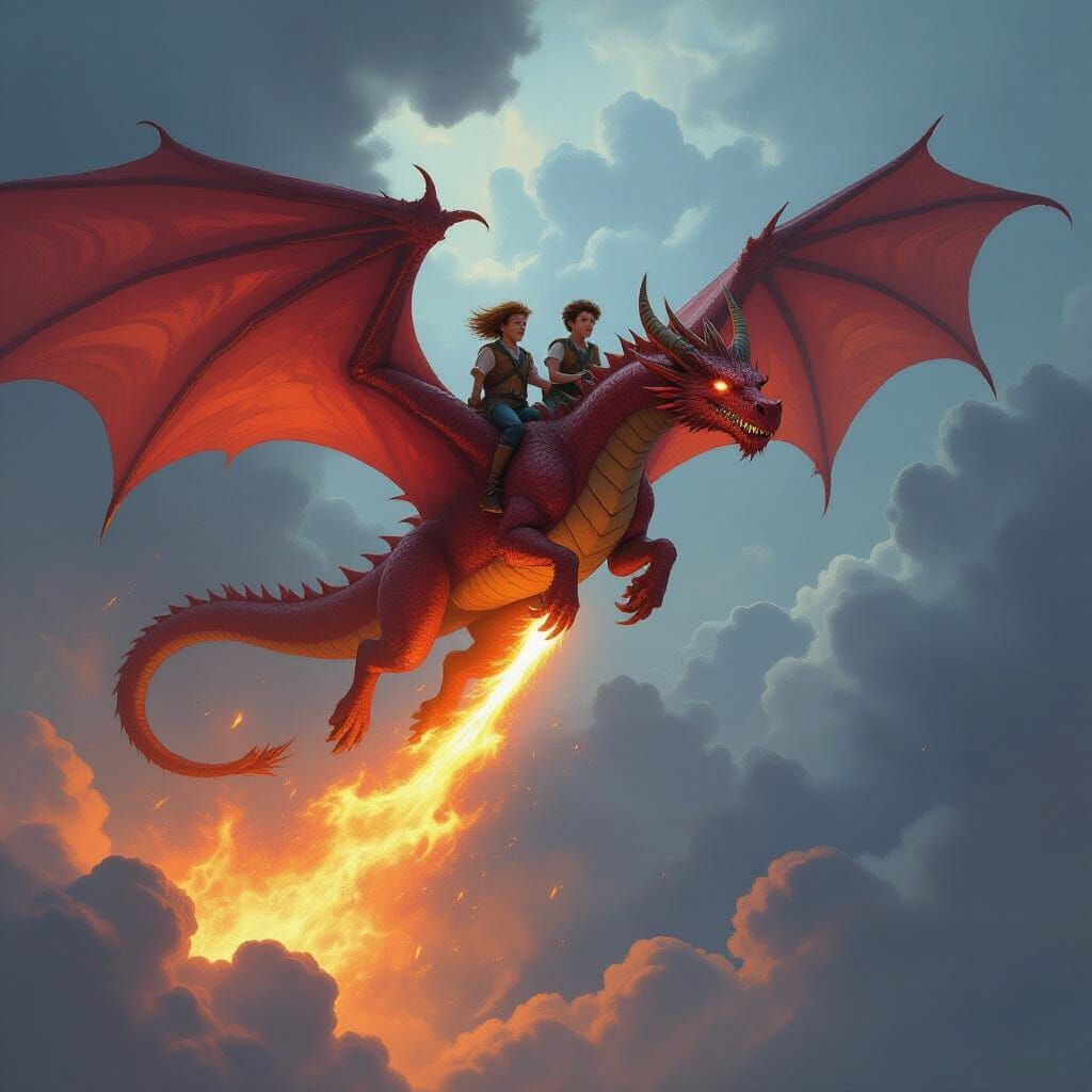 Epic Concept Art: Dragon Riders Soar Through Stormy Skies