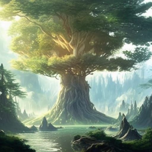 Yggdrasil: High Fantasy World Tree in Enchanted Forest