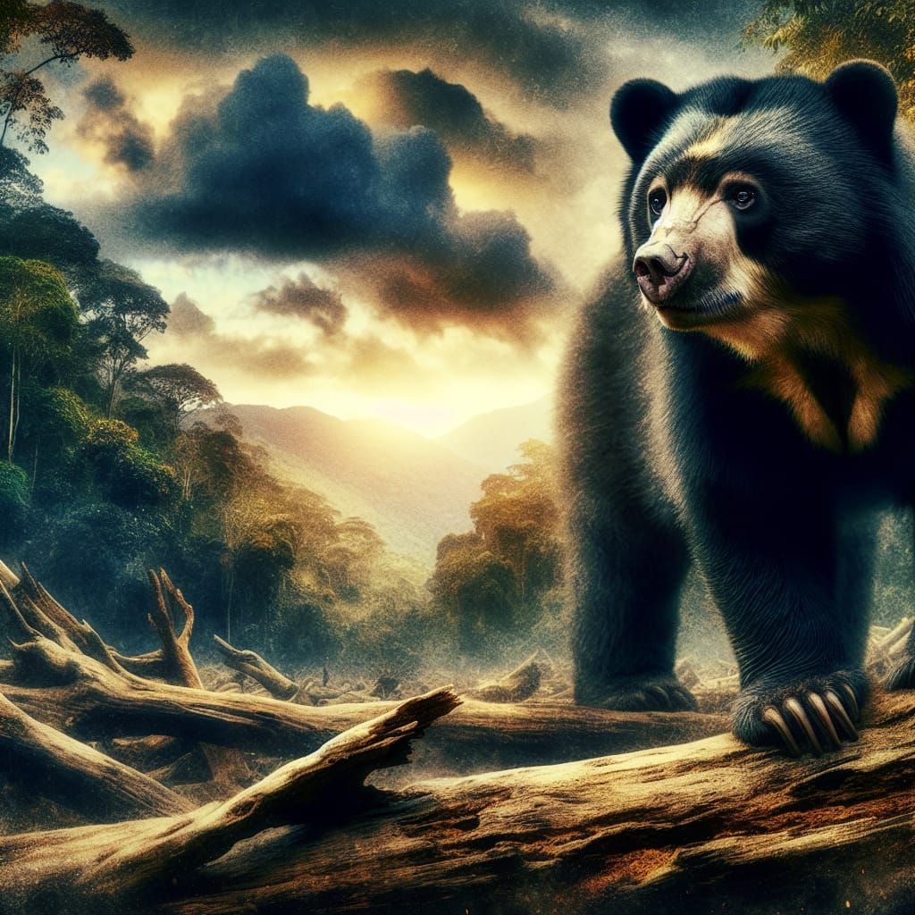 Spectacled Bear in Fading Ecuadorian Habitat