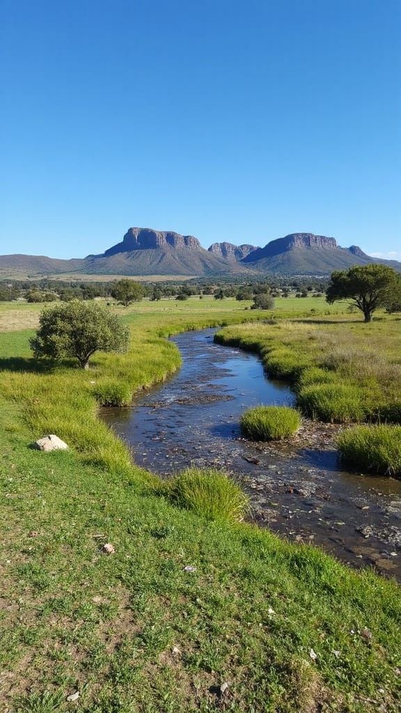 Atmospheric Rainy Landscape with Pine and Earth