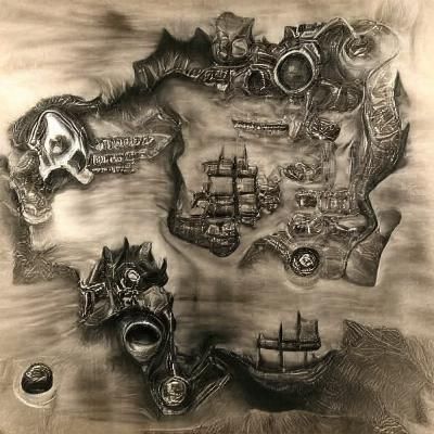 Detailed Charcoal Pirate Map of Azeroth