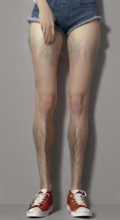 Playful Photo of Fuzzy Legs in Red Shoes