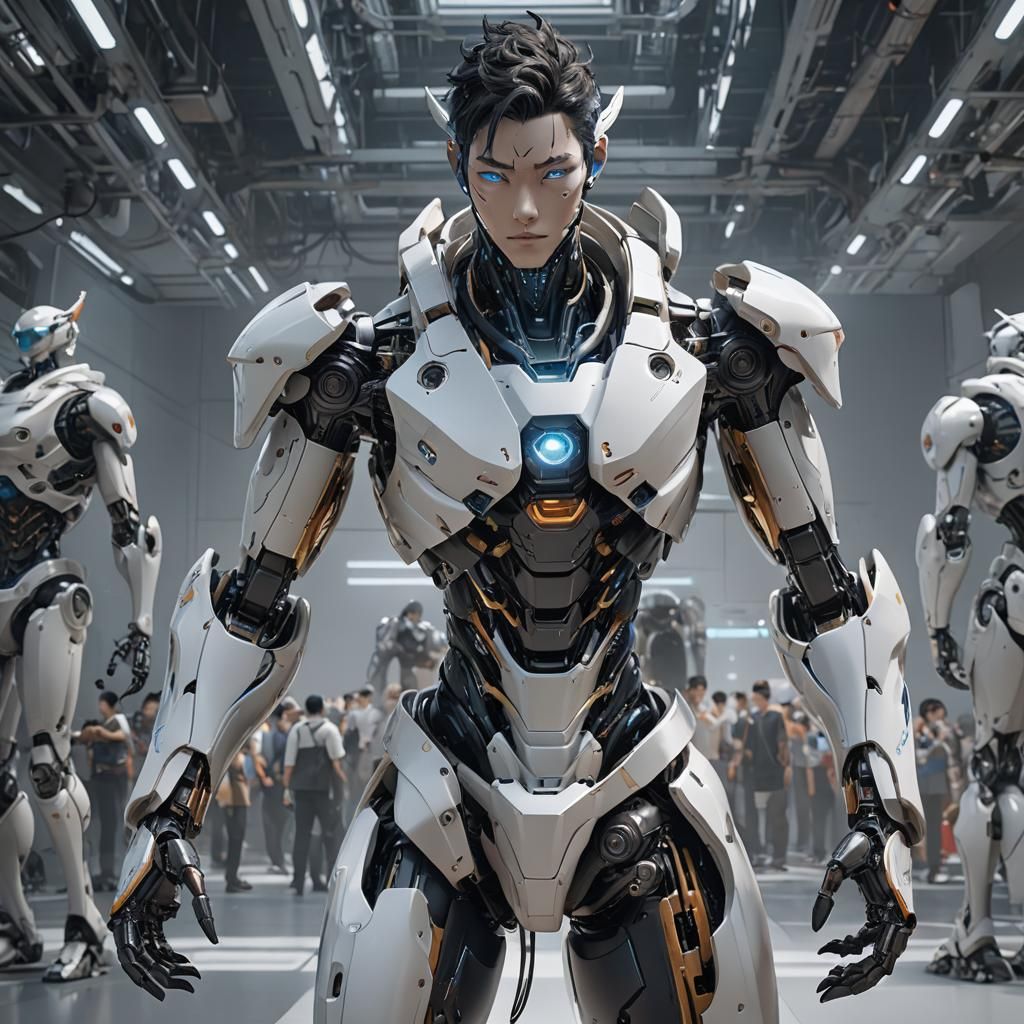 Futuristic Avatar Robot: 3D Anime Art