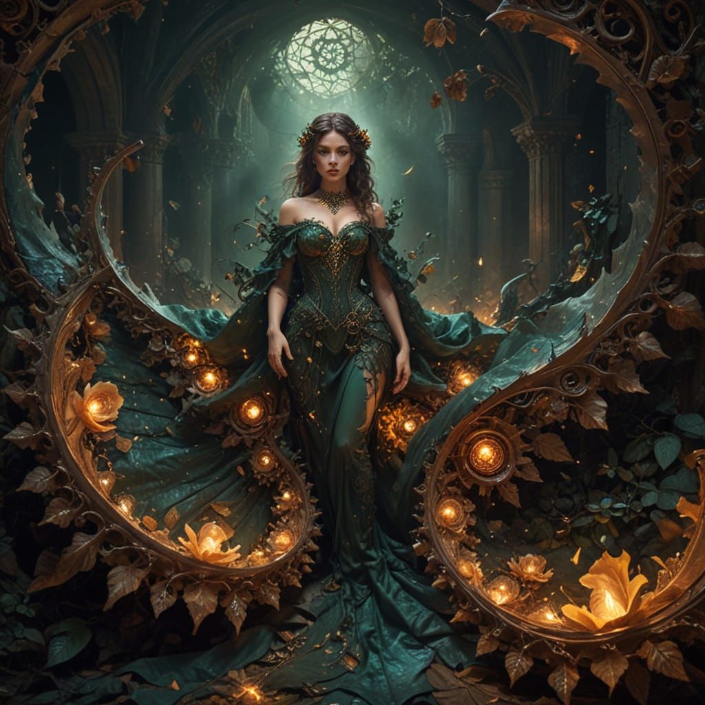 Mysterious Woman Unveiled in Warm, Golden Light