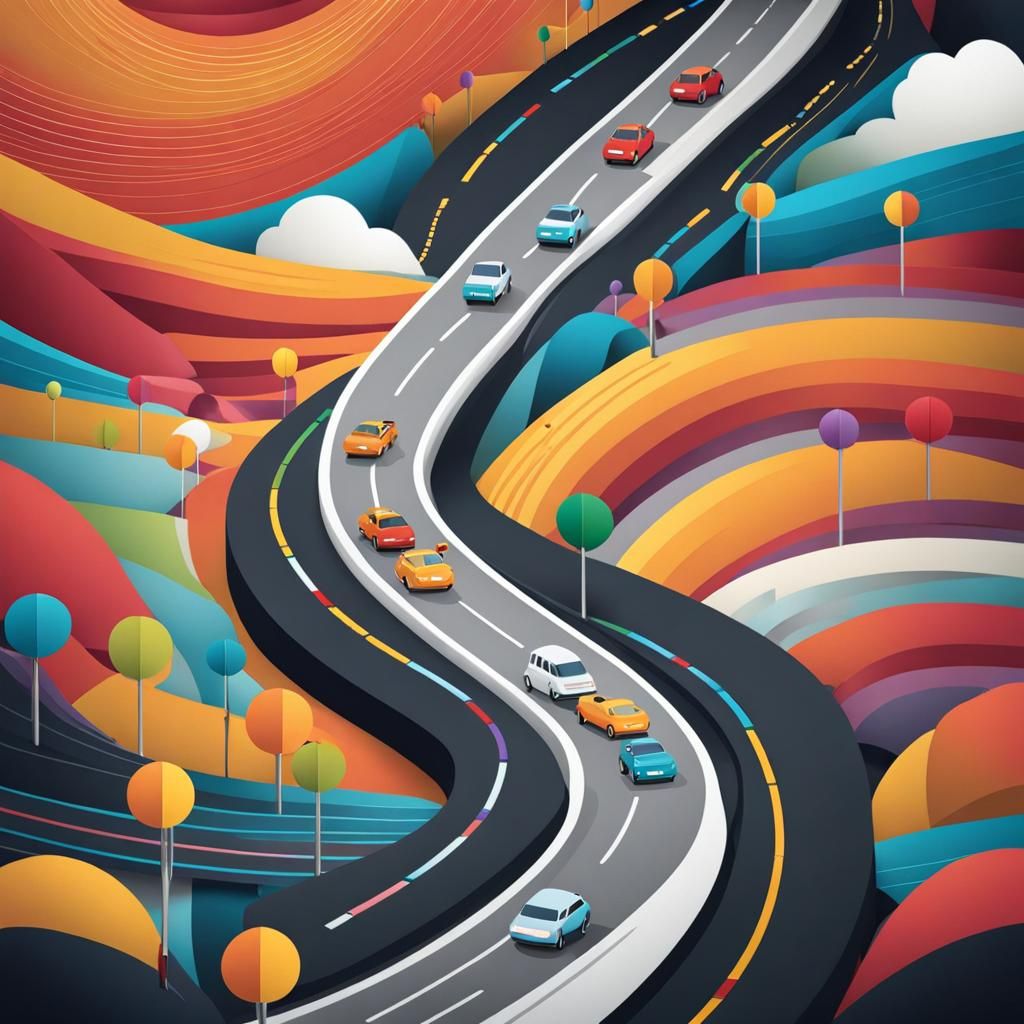 Winding Road Timeline with Project Milestones