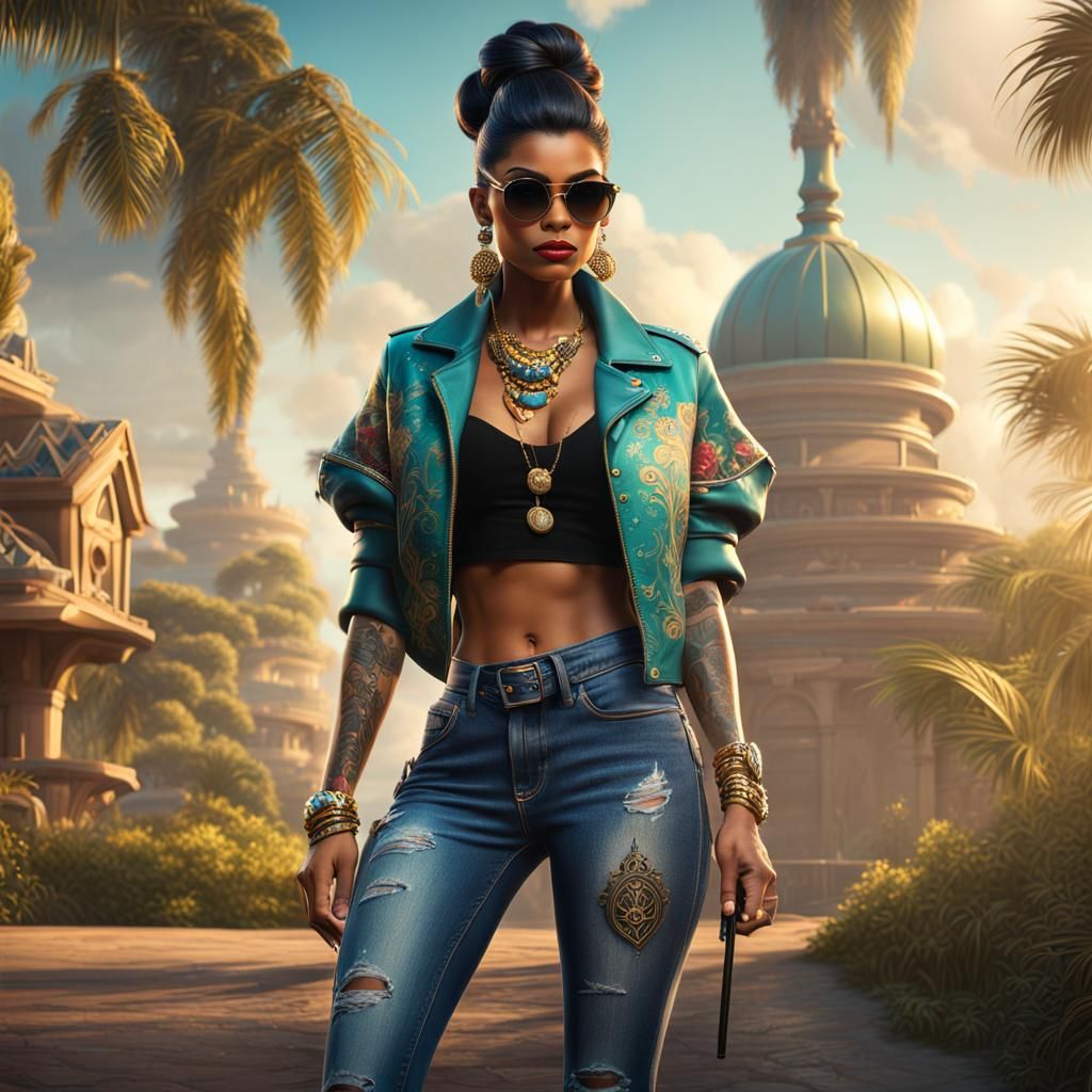 Raya as Gangster: Fantasy Concept Art