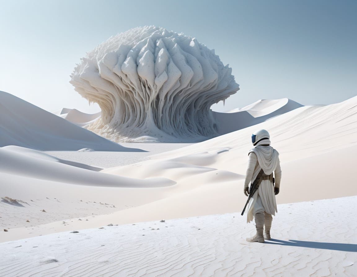 Alien Desert Explorer with Crystalline Hair, Sci-Fi Film Sti...
