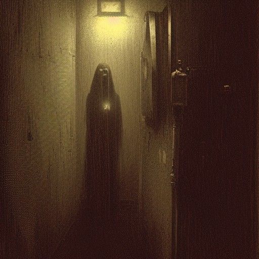 Eerie Face Stares from Cellar in Horror Style