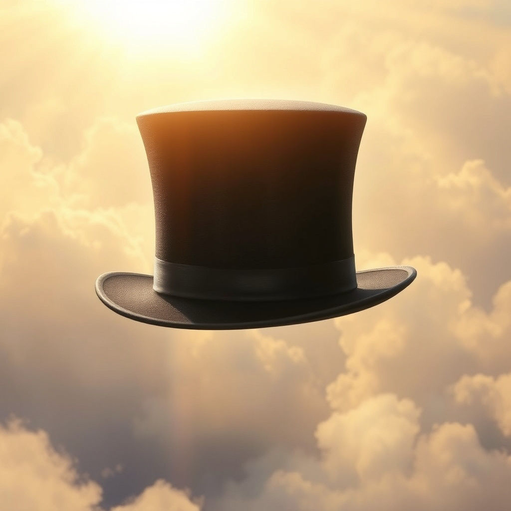 Elegant Top Hat Floating in Ethereal Clouds