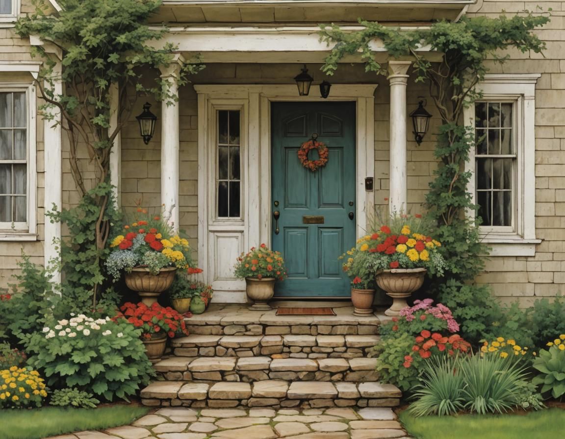Whimsical House Entrance Illustration