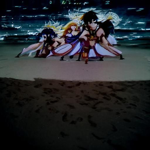 Hephaestus, Athena, Ares and Aphrodite at the Beach