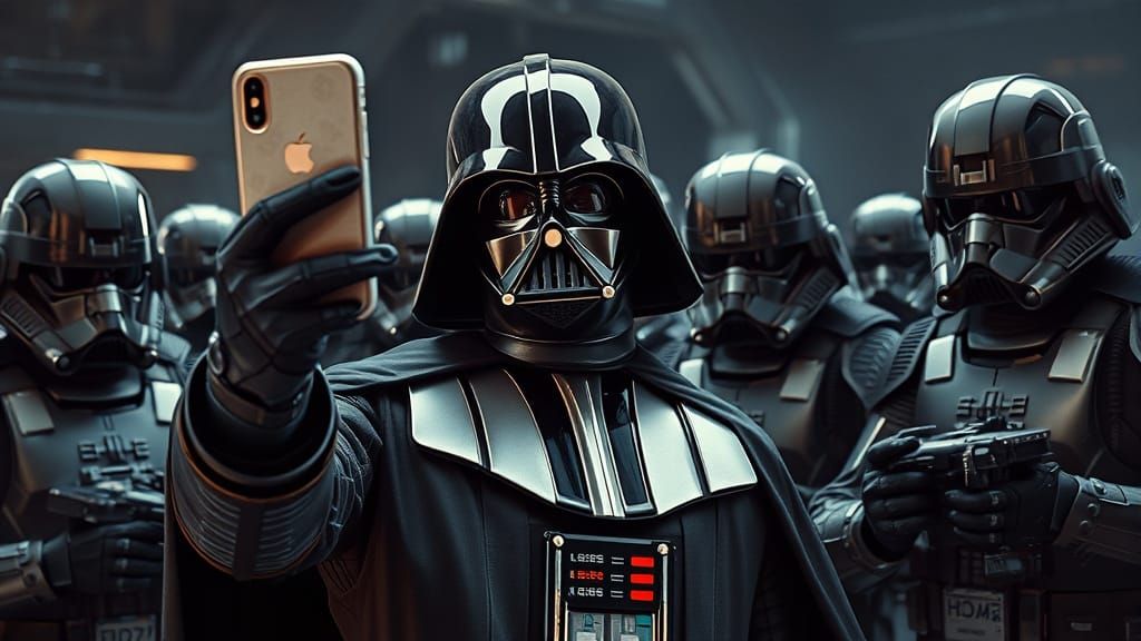 Darth Vader Selfie with Starship Troopers