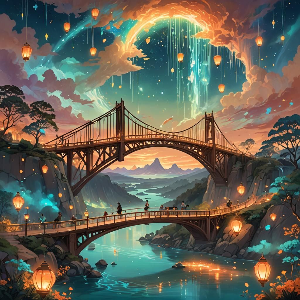 Continents Reunited by Bridge of Love: Fantasy Concept Art