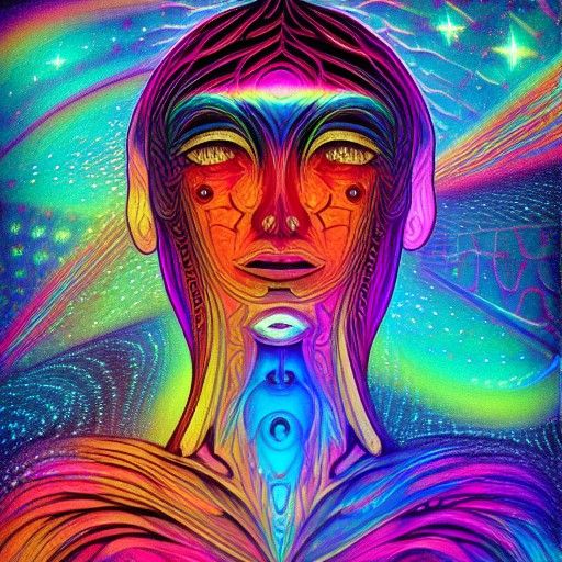 Holographic Astral Cosmic Illustration by Pablo Amaringo