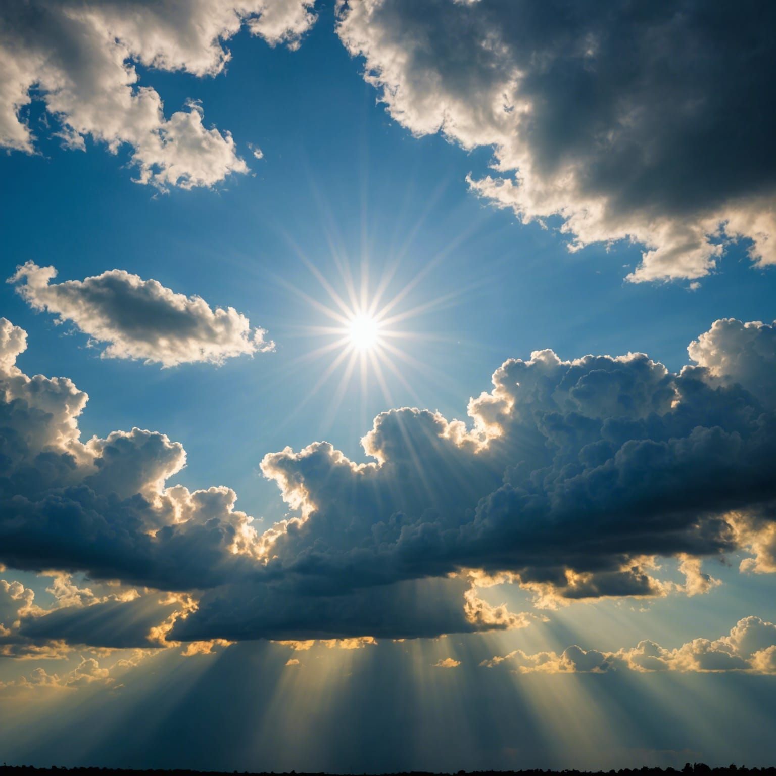 Sunshine Through Clouds: Calming, Ultra-Detailed View