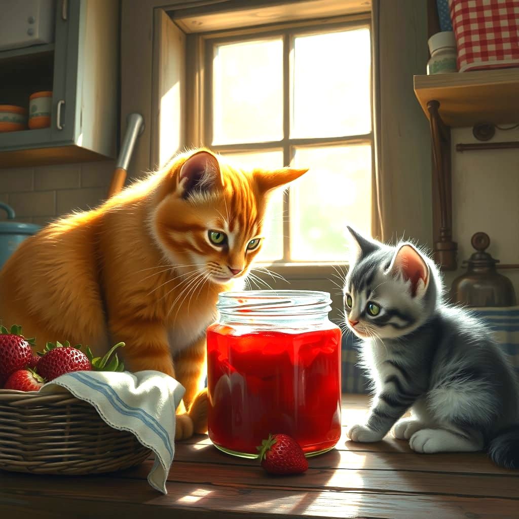 Cozy Whimsy in a Rustic Kitchen Scene